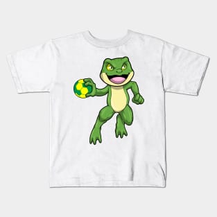 Frog at Sports with Handball Kids T-Shirt